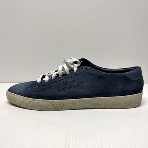 Yves Saint Laurent Court Classic Blue Suede Mens Sneakers Sz 14